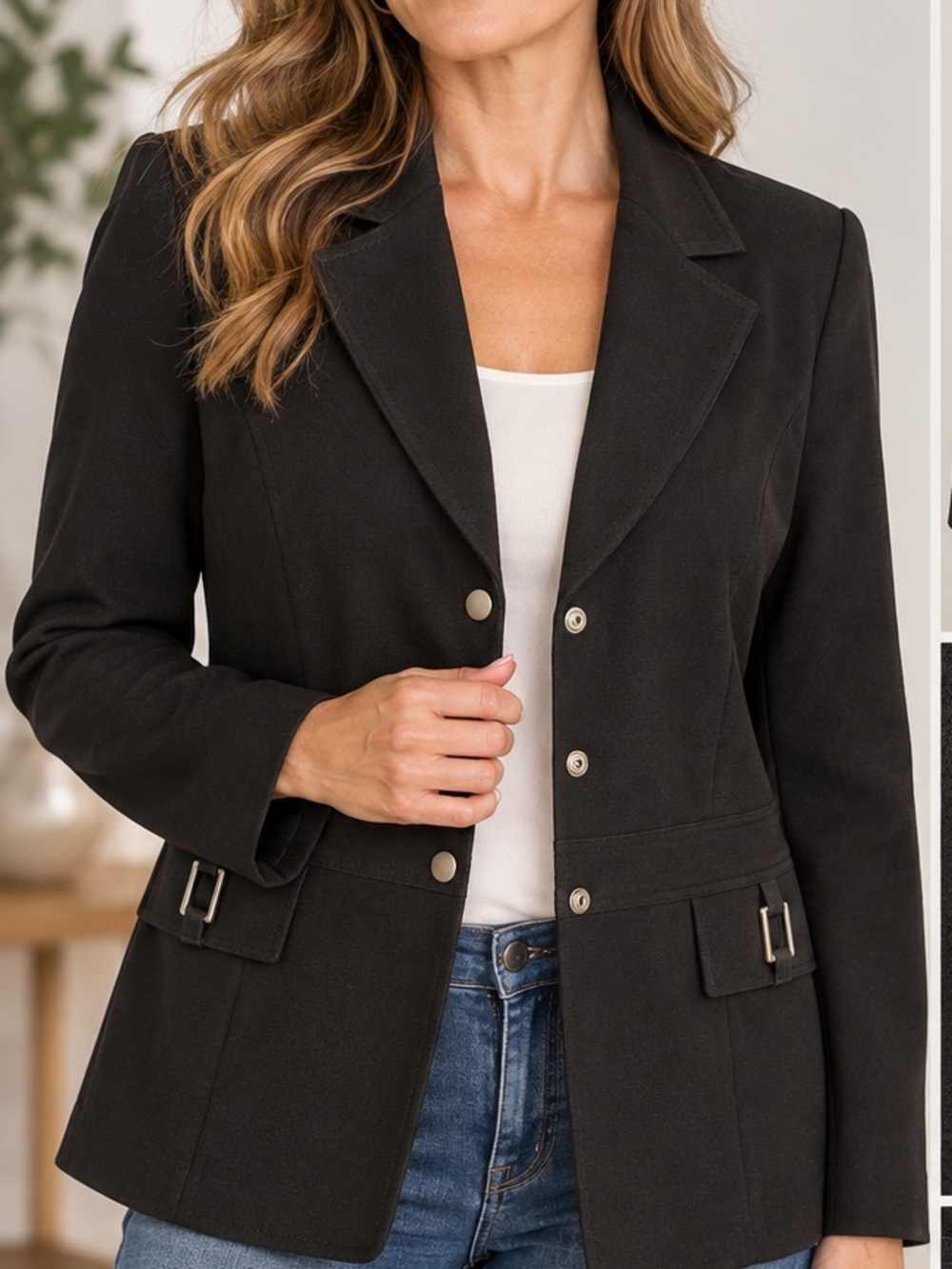 Classic Black Women's Tailored Blazer Jacket
